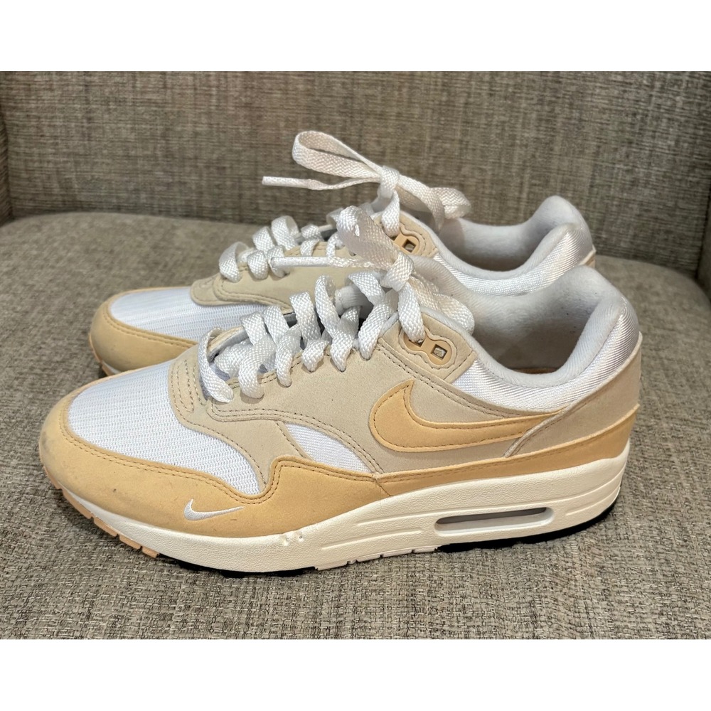 Nike Air Max 1 Sanddrift Sail Tan White Sneakers HF1194-100 Womens 7 - Picture 1 of 8